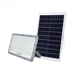 CE Certified 50/400W Warm White Outdoor Aluminum LED Solar Floodlight Rechargeable for Basketball Courts Landscapes IP65 Rated